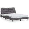 vidaXL Estructura de cama sin colchón cuero sintético gris 140x200 cm