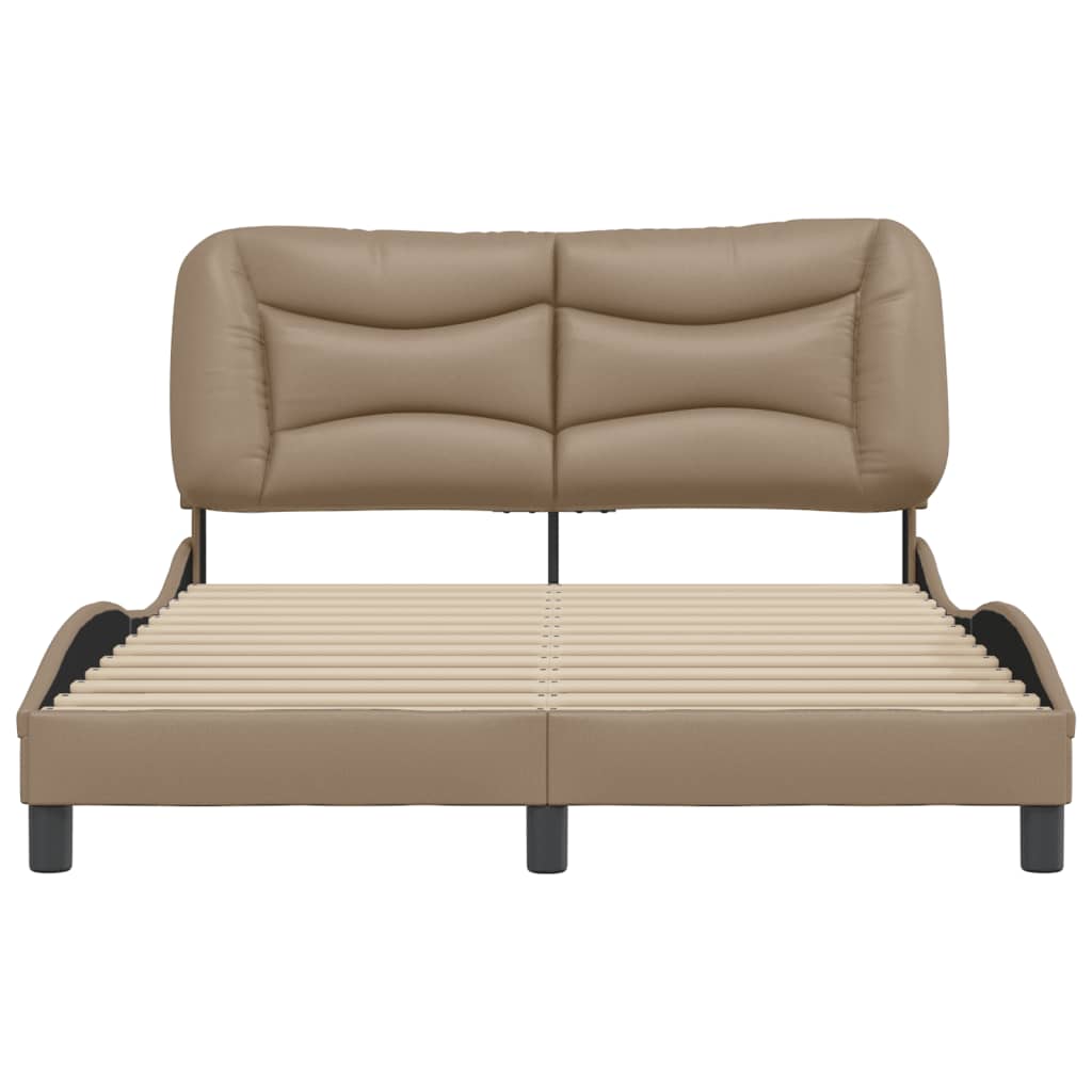 vidaXL Estructura cama sin colchón cuero sintético capuchino 140x200cm