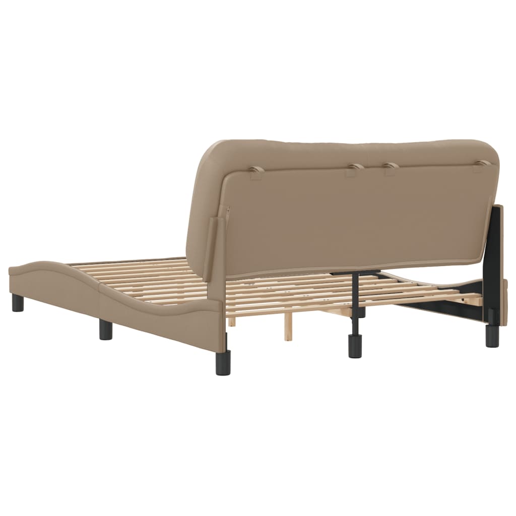 vidaXL Estructura cama sin colchón cuero sintético capuchino 140x200cm