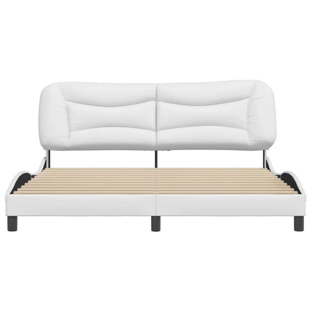 vidaXL Estructura de cama sin colchón cuero sintético blanco 180x200cm