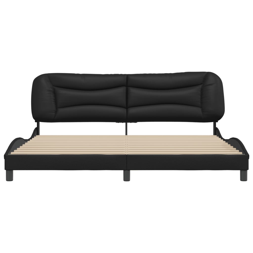 vidaXL Estructura de cama sin colchón cuero sintético negro 200x200 cm