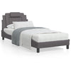 vidaXL Estructura de cama con cabecero cuero sintético gris 80x200 cm