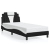 vidaXL Cama con cabecero cuero sintético negro y blanco 80x200 cm