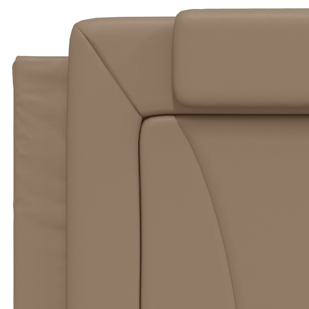 vidaXL Estructura de cama cabecero cuero sintético capuchino 100x200cm