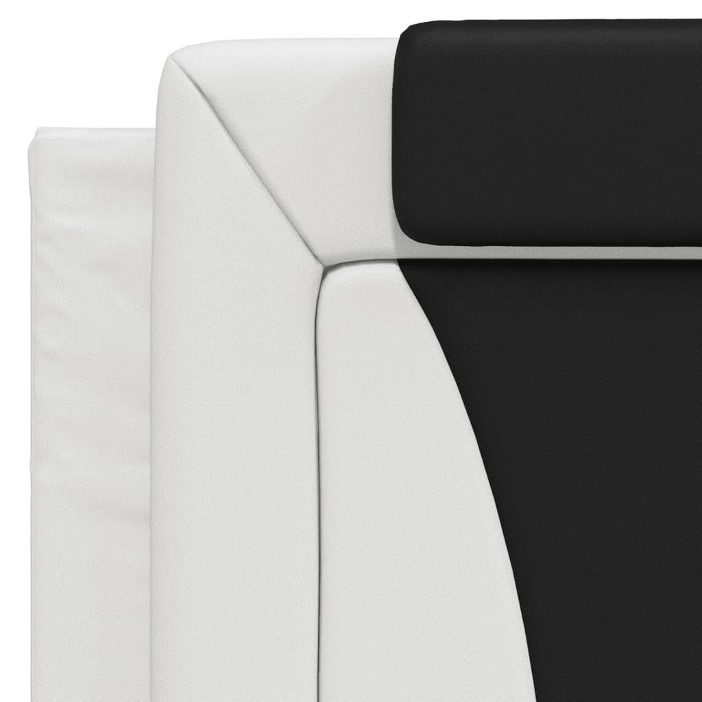 vidaXL Estructura de cama con cabecero cuero sintético blanco y negro