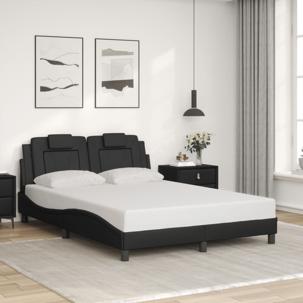 vidaXL Estructura de cama sin colchón cuero sintético negro 120x200 cm