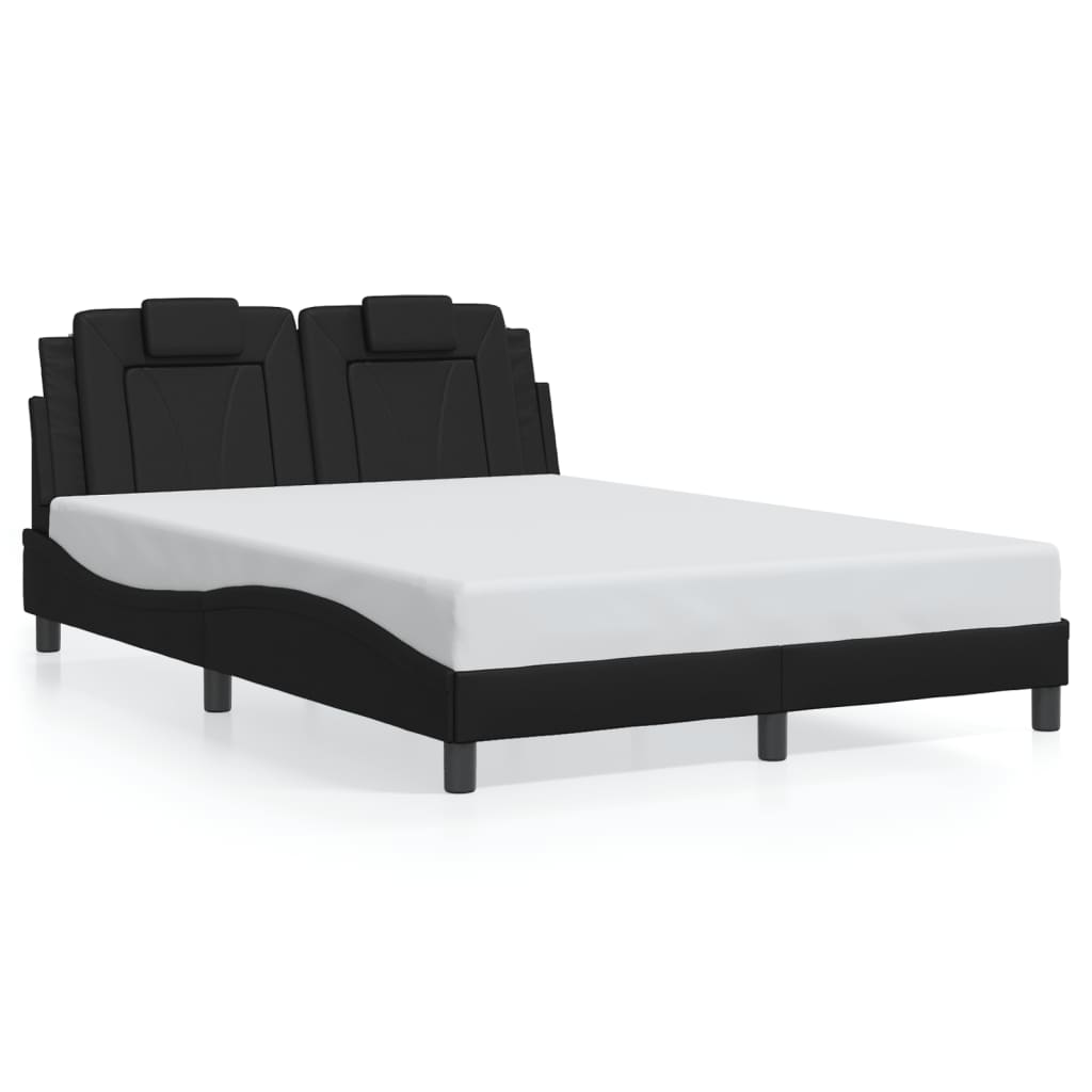 vidaXL Estructura de cama sin colchón cuero sintético negro 120x200 cm