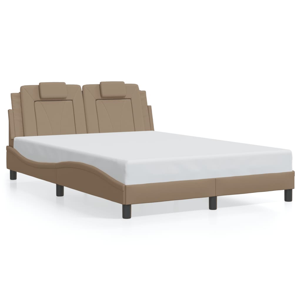 vidaXL Estructura cama sin colchón cuero sintético capuchino 120x200cm