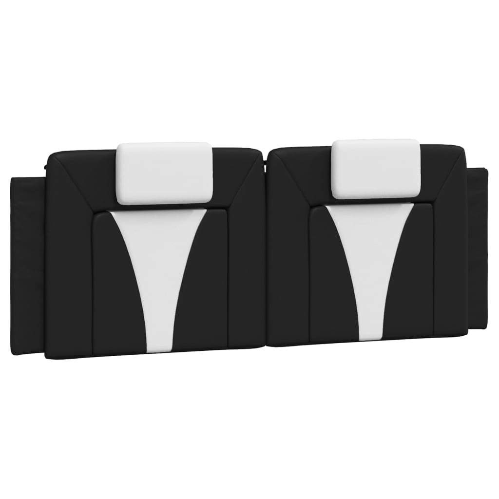 vidaXL Estructura cama cabecero cuero sintético negro blanco 120x200cm