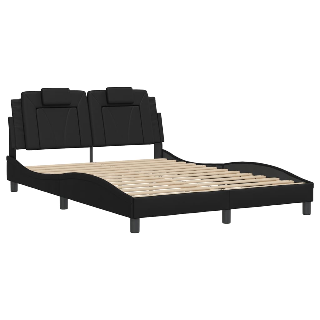 vidaXL Estructura de cama sin colchón cuero sintético negro 140x190 cm