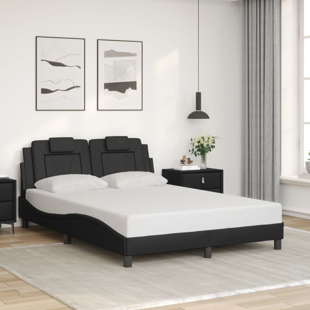 vidaXL Estructura de cama sin colchón cuero sintético negro 140x190 cm