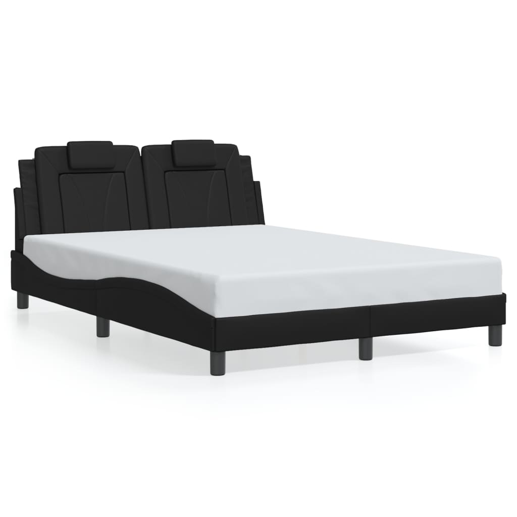 vidaXL Estructura de cama sin colchón cuero sintético negro 140x190 cm