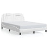 vidaXL Estructura de cama sin colchón cuero sintético blanco 140x190cm