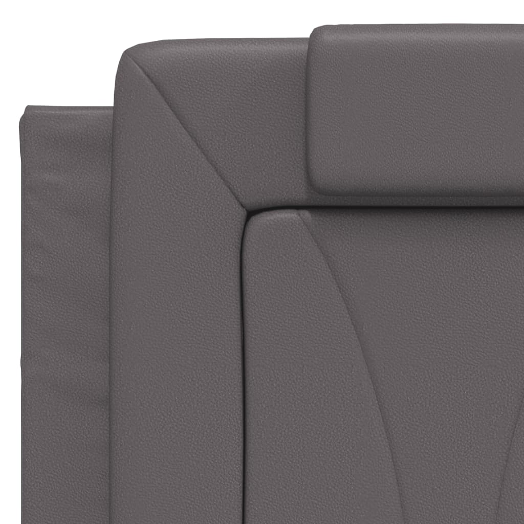 vidaXL Estructura de cama sin colchón cuero sintético gris 140x190 cm