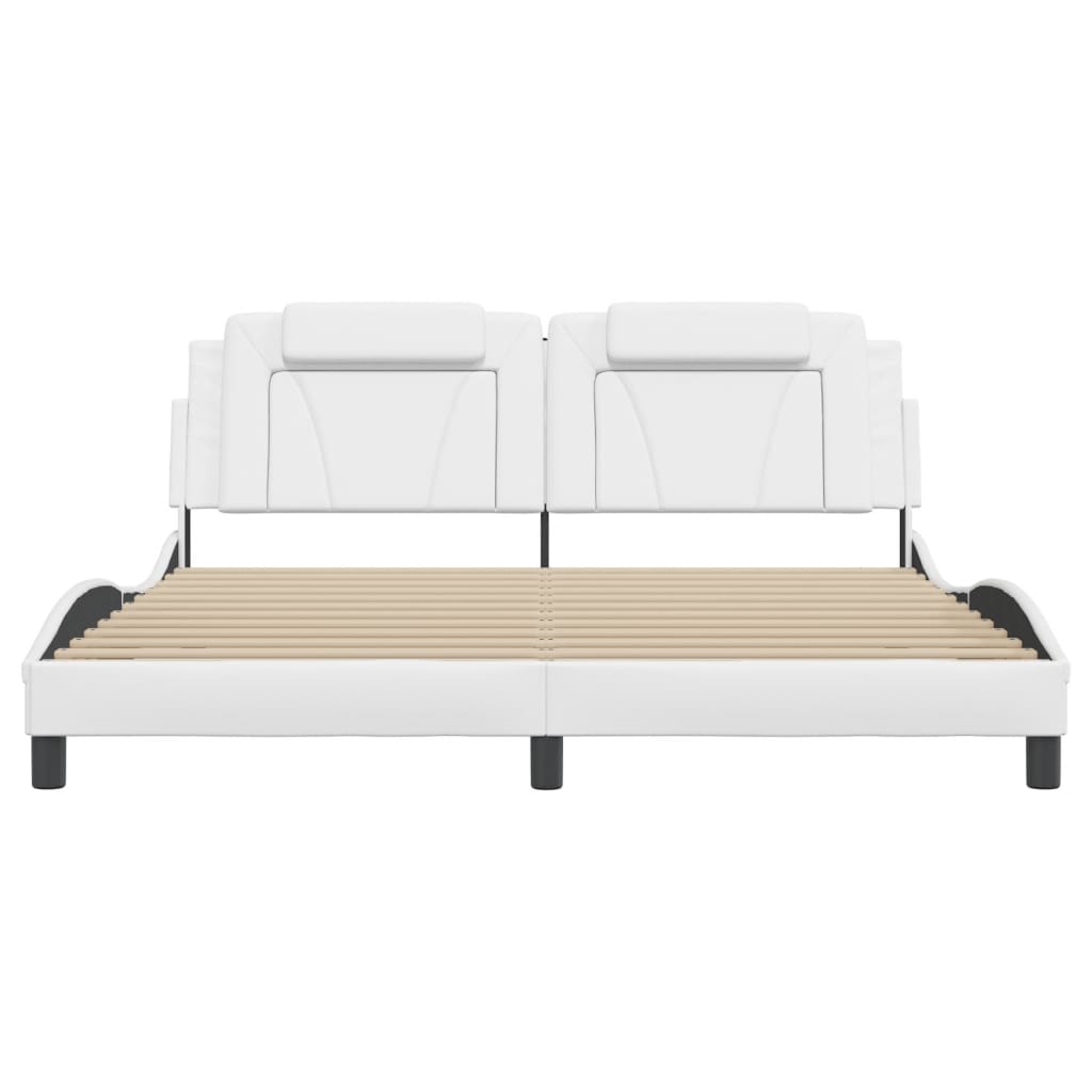 vidaXL Estructura de cama sin colchón cuero sintético blanco 180x200cm