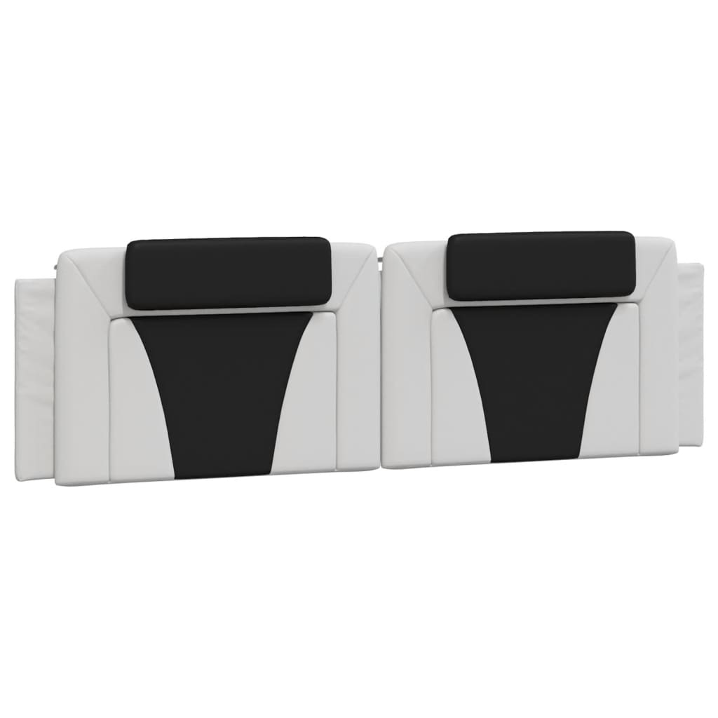 vidaXL Estructura de cama con cabecero cuero sintético blanco y negro