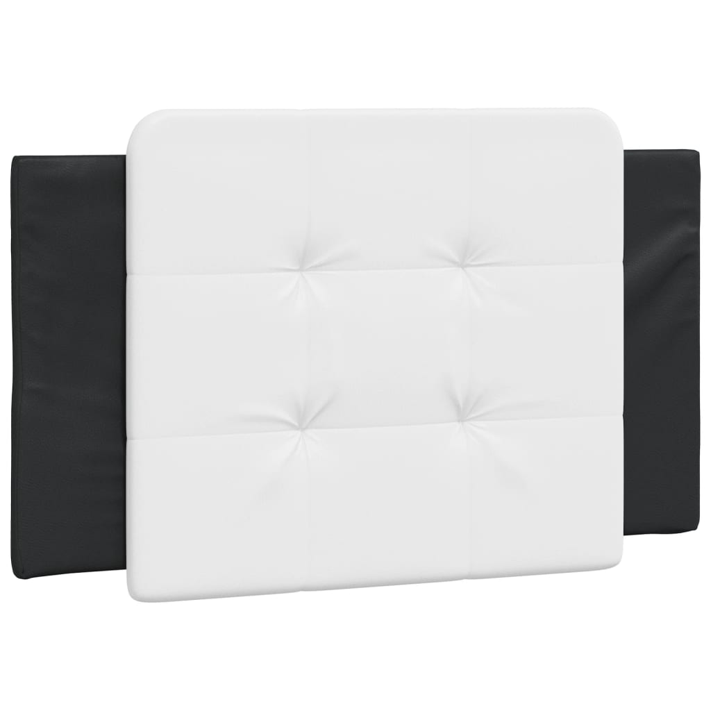 vidaXL Cama con cabecero cuero sintético negro y blanco 80x200 cm