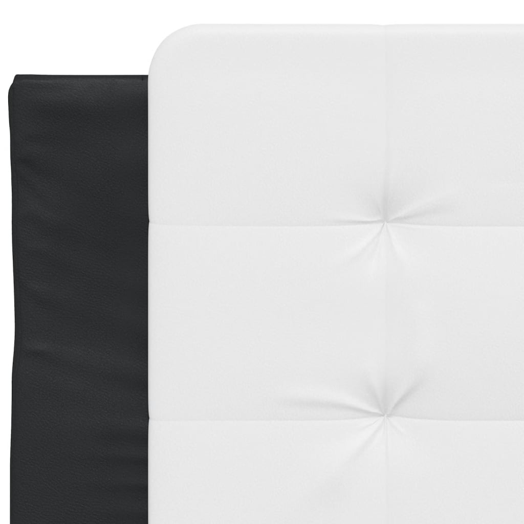 vidaXL Cama con cabecero cuero sintético negro y blanco 80x200 cm