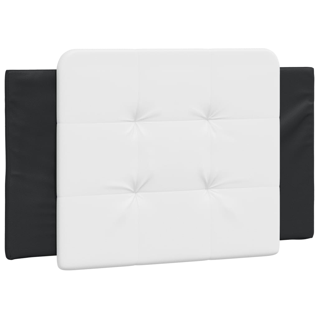 vidaXL Estructura de cama con cabecero cuero sintético negro y blanco