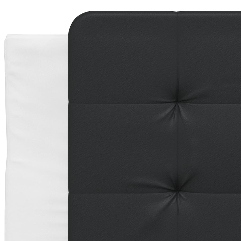 vidaXL Estructura de cama con cabecero cuero sintético blanco y negro