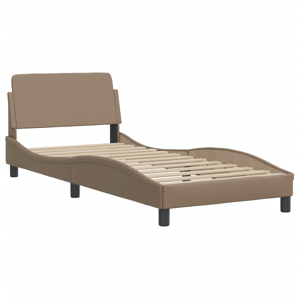 vidaXL Estructura cama sin colchón cuero sintético capuchino 90x200 cm