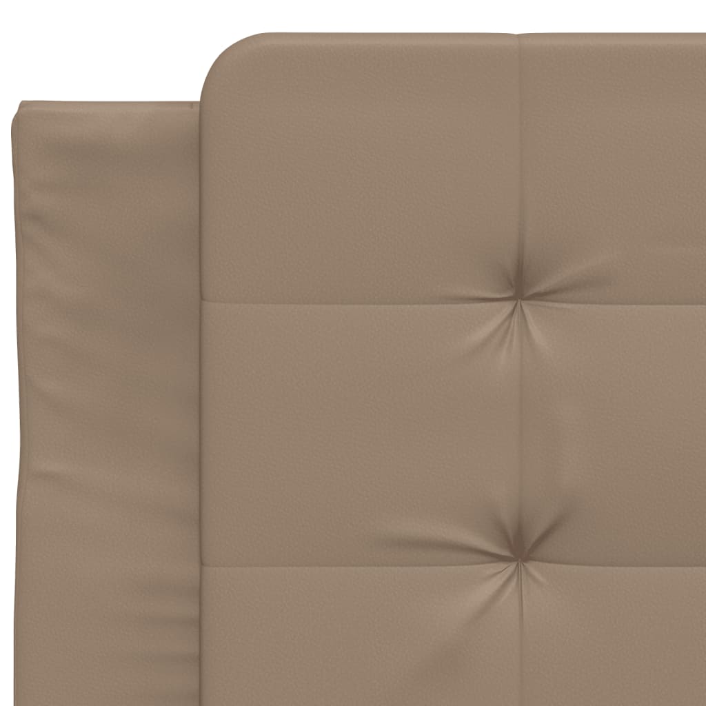 vidaXL Estructura de cama cabecero cuero sintético capuchino 90x200 cm