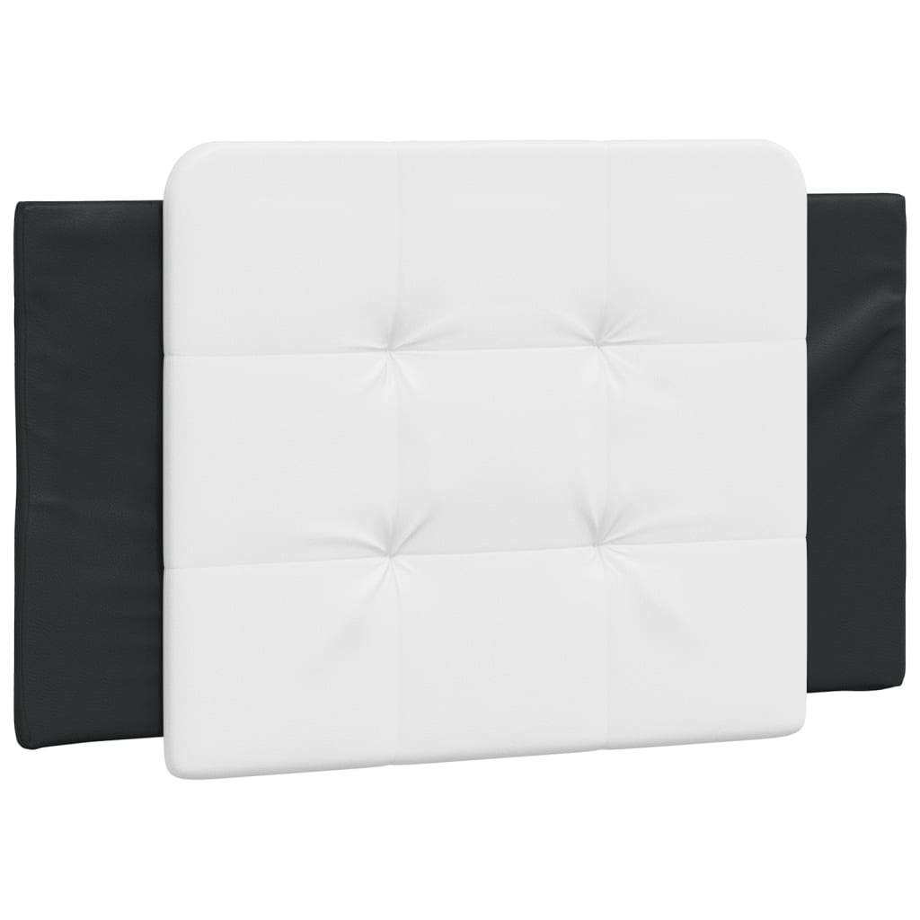 vidaXL Estructura cama cabecero cuero sintético negro blanco 90x200 cm