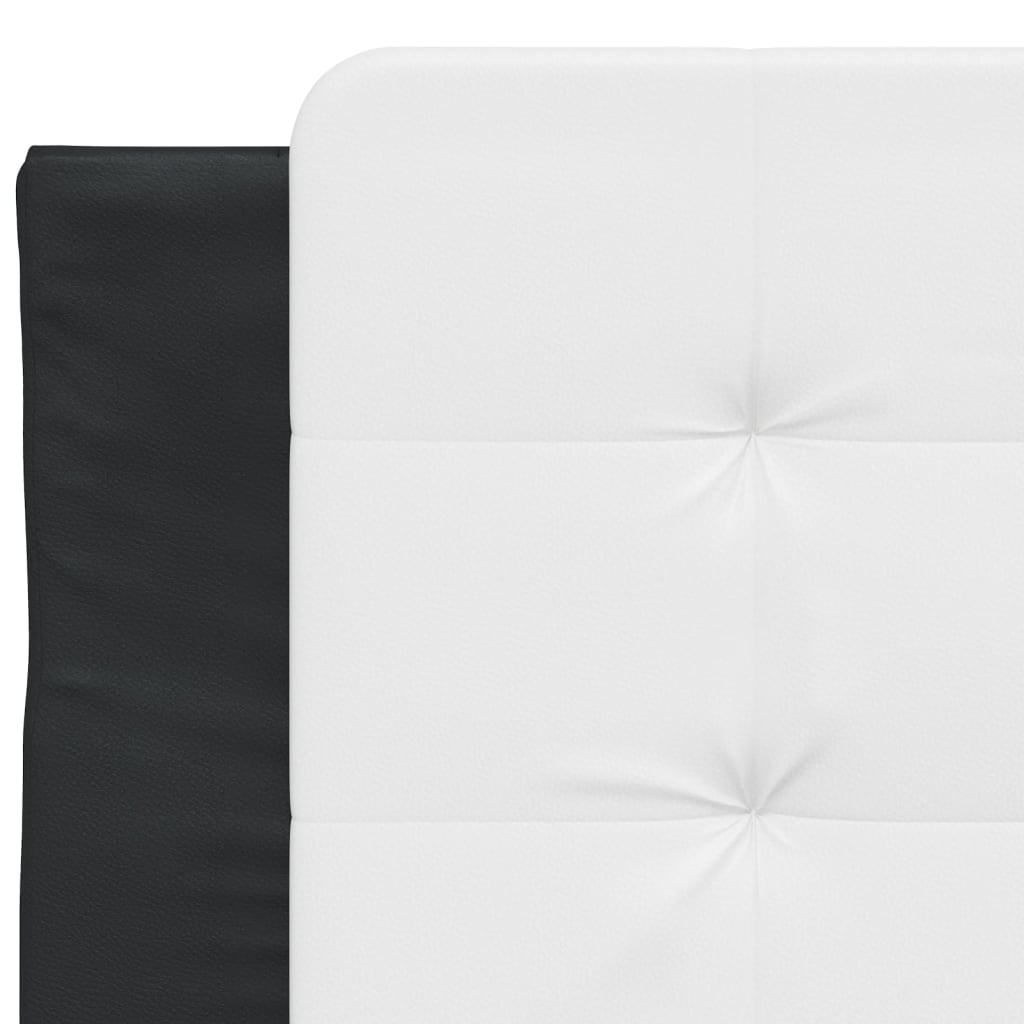 vidaXL Estructura cama cabecero cuero sintético negro blanco 90x200 cm