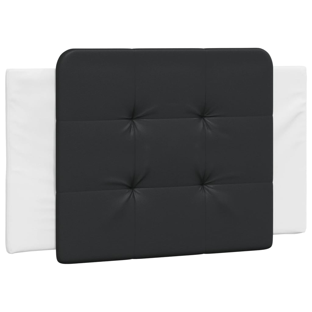 vidaXL Estructura cama cabecero cuero sintético blanco negro 90x200 cm