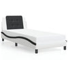 vidaXL Estructura cama cabecero cuero sintético blanco negro 90x200 cm