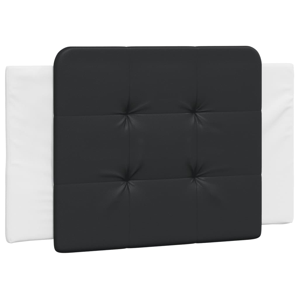 vidaXL Estructura de cama con cabecero cuero sintético blanco y negro