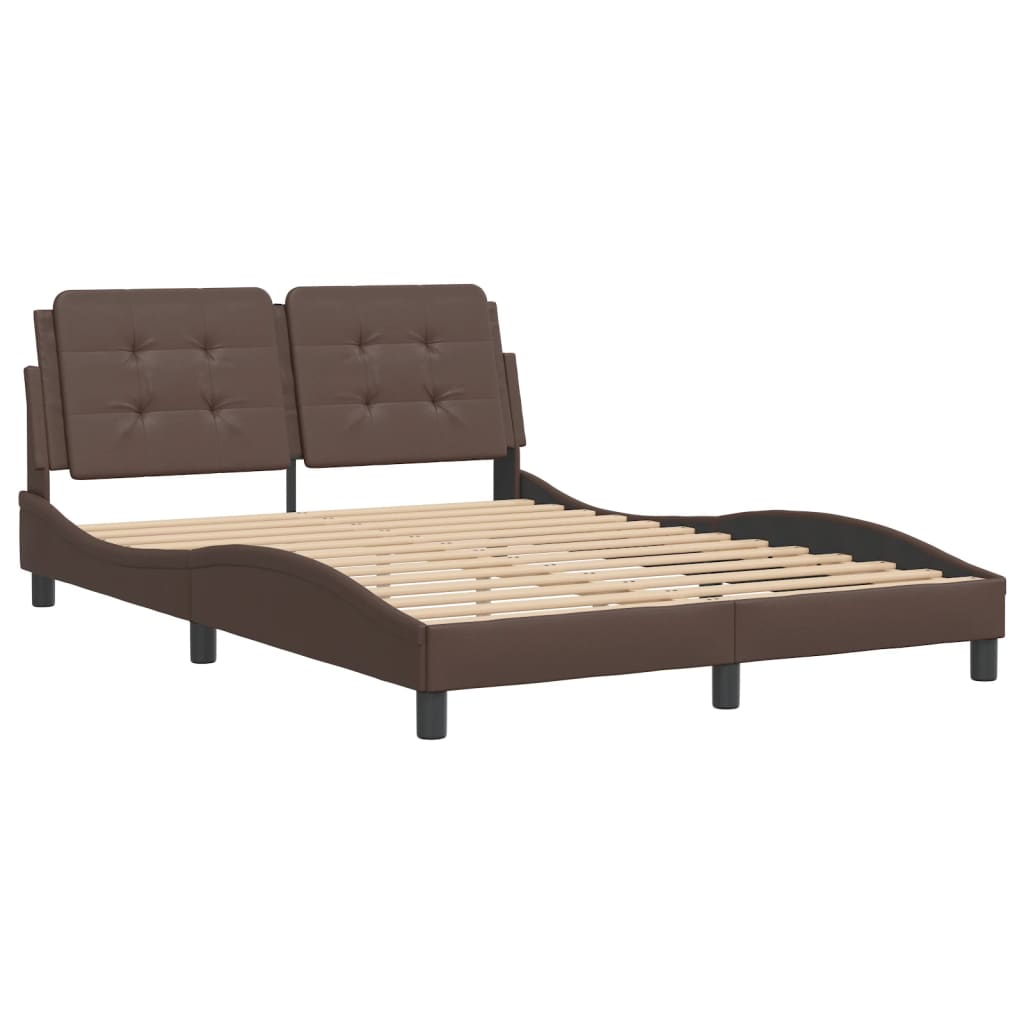 vidaXL Estructura de cama sin colchón cuero sintético marrón 120x200cm