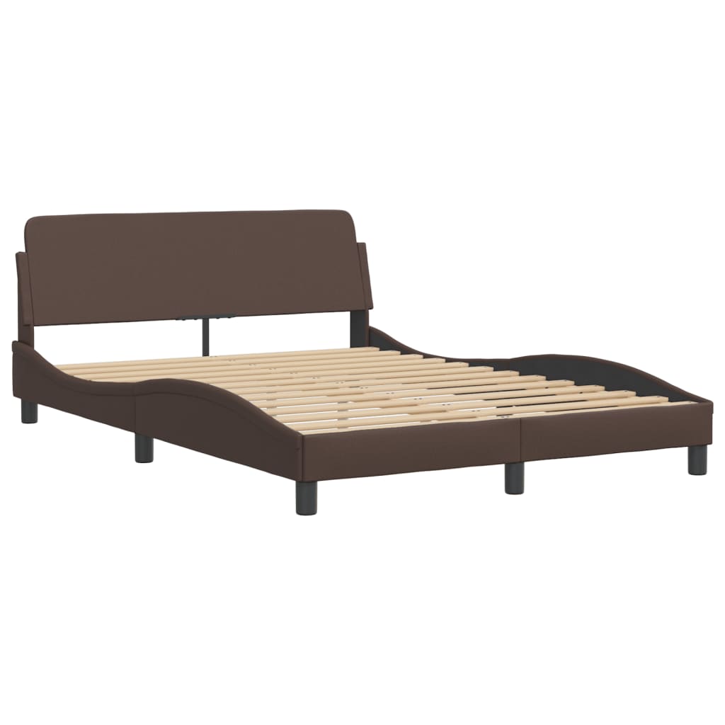 vidaXL Estructura de cama sin colchón cuero sintético marrón 120x200cm