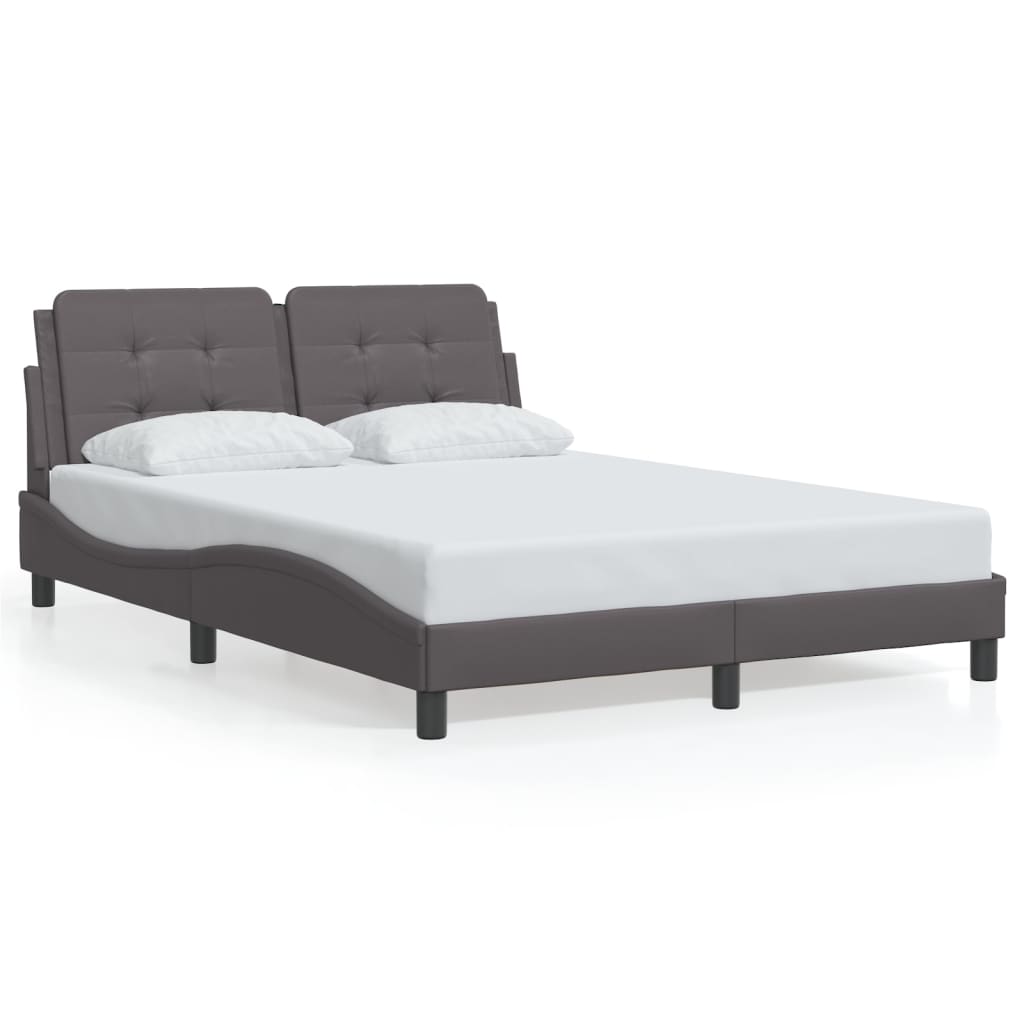 vidaXL Estructura de cama sin colchón cuero sintético gris 120x200 cm