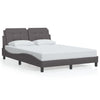 vidaXL Estructura de cama sin colchón cuero sintético gris 120x200 cm