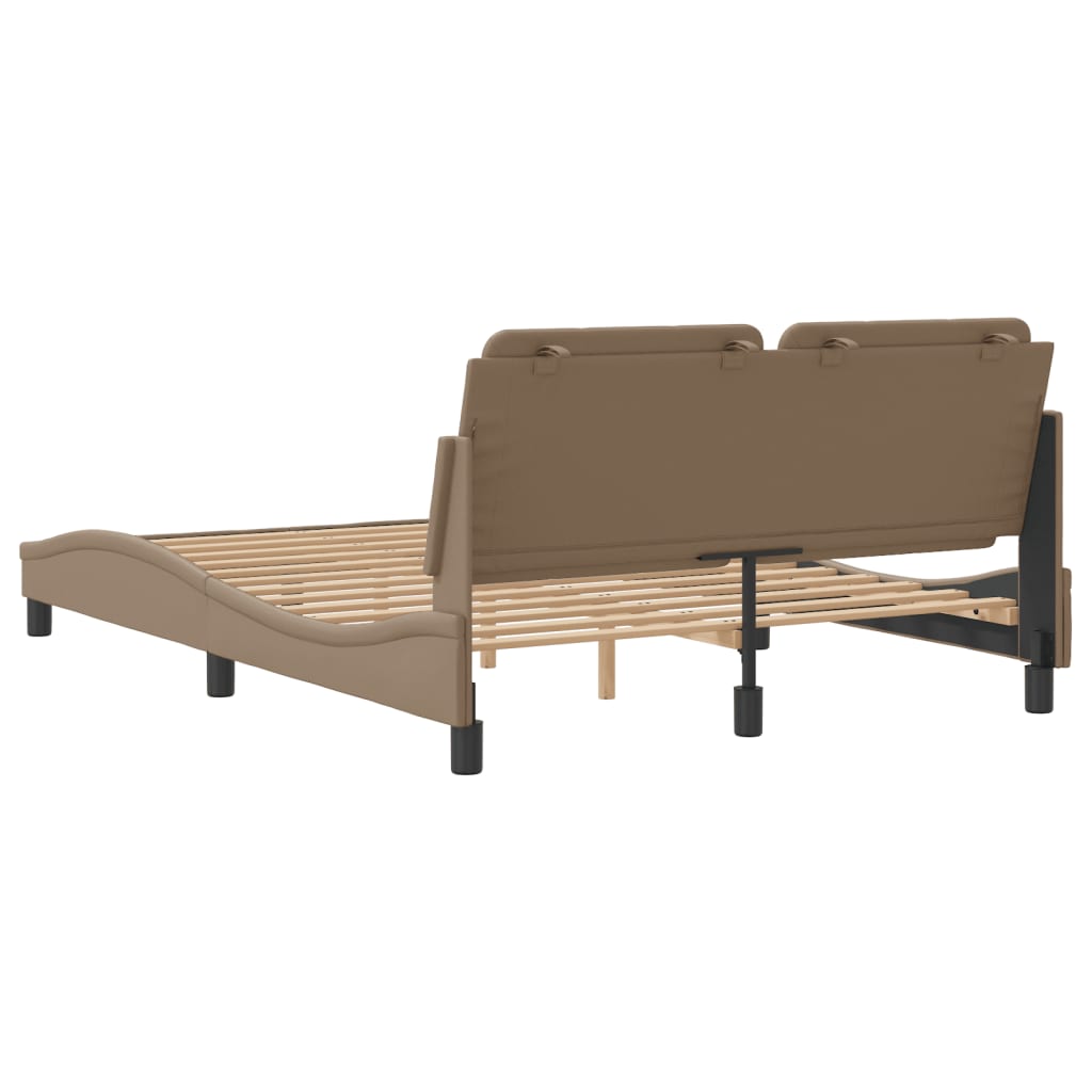 vidaXL Estructura cama sin colchón cuero sintético capuchino 120x200cm