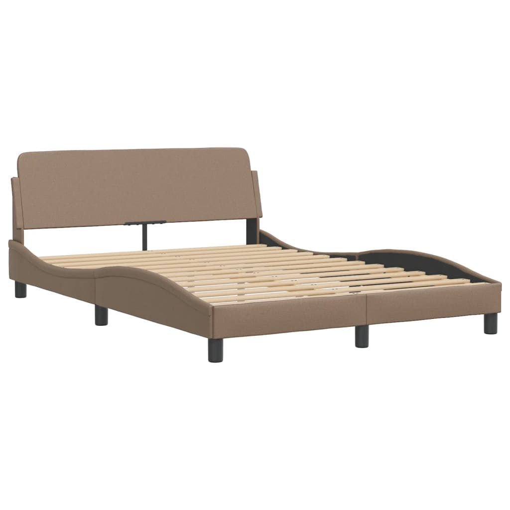 vidaXL Estructura cama sin colchón cuero sintético capuchino 120x200cm