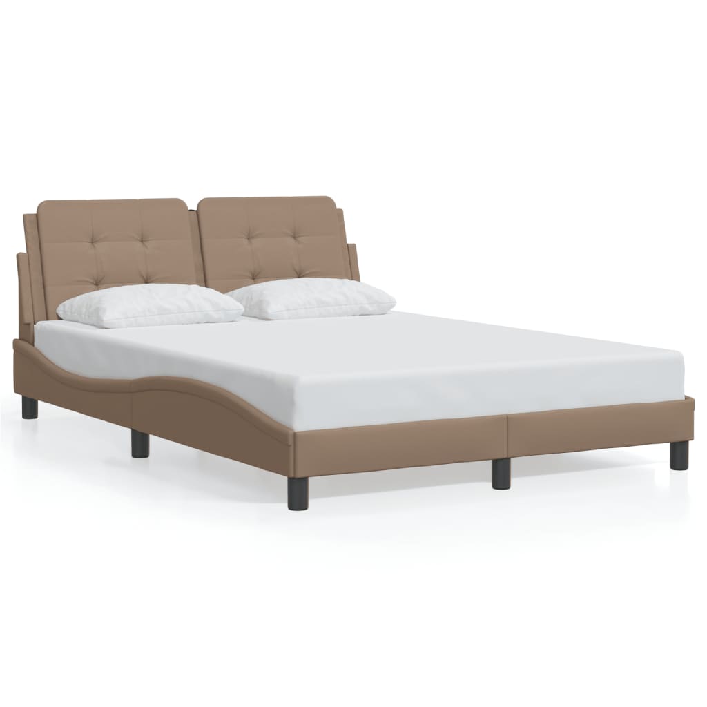 vidaXL Estructura cama sin colchón cuero sintético capuchino 120x200cm