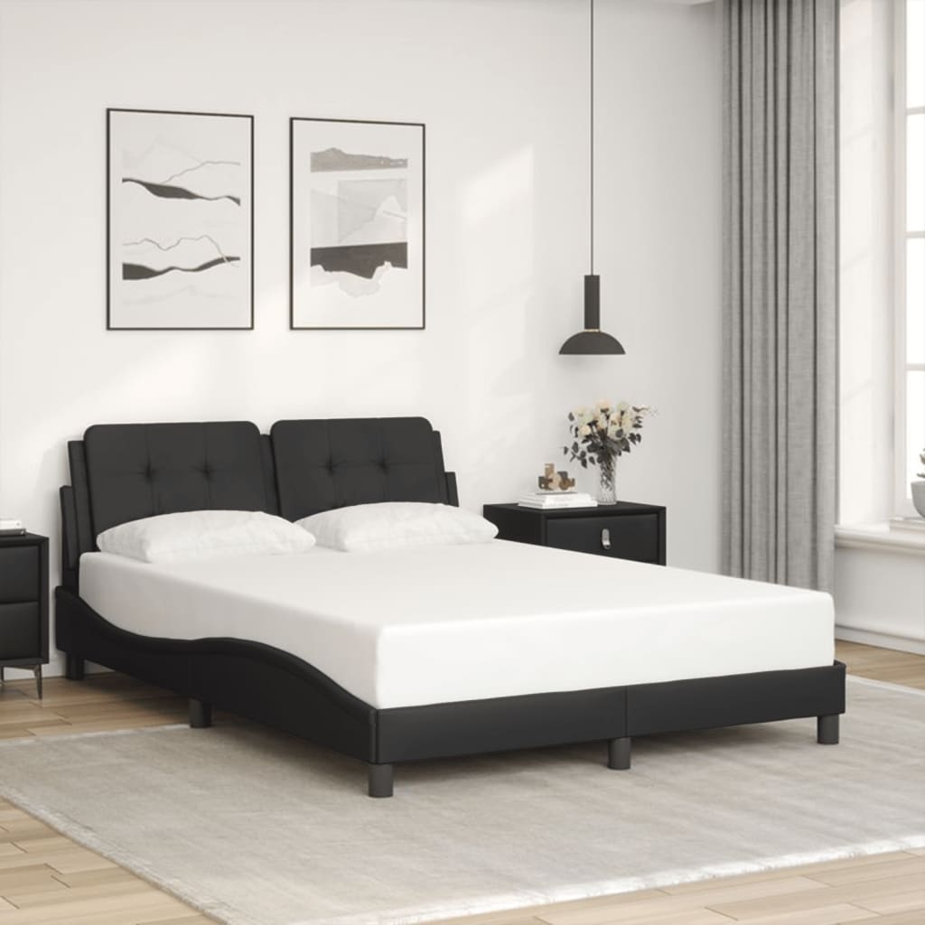 vidaXL Estructura de cama sin colchón cuero sintético negro 140x190 cm