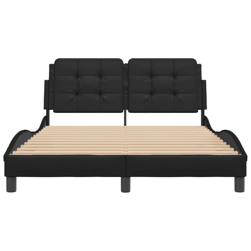 vidaXL Estructura de cama sin colchón cuero sintético negro 140x190 cm