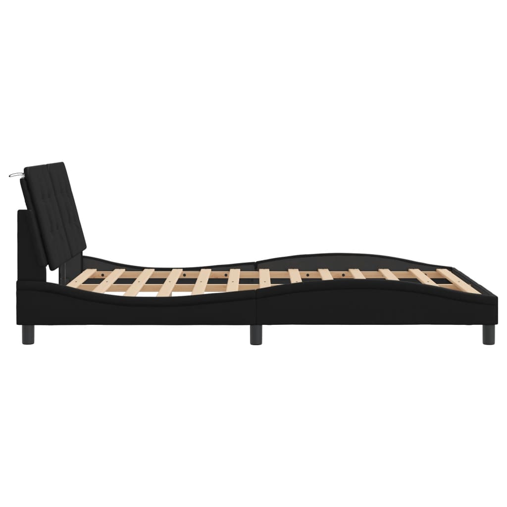 vidaXL Estructura de cama sin colchón cuero sintético negro 140x190 cm