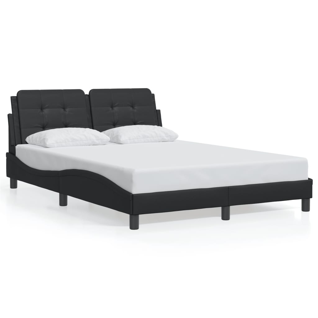 vidaXL Estructura de cama sin colchón cuero sintético negro 140x190 cm