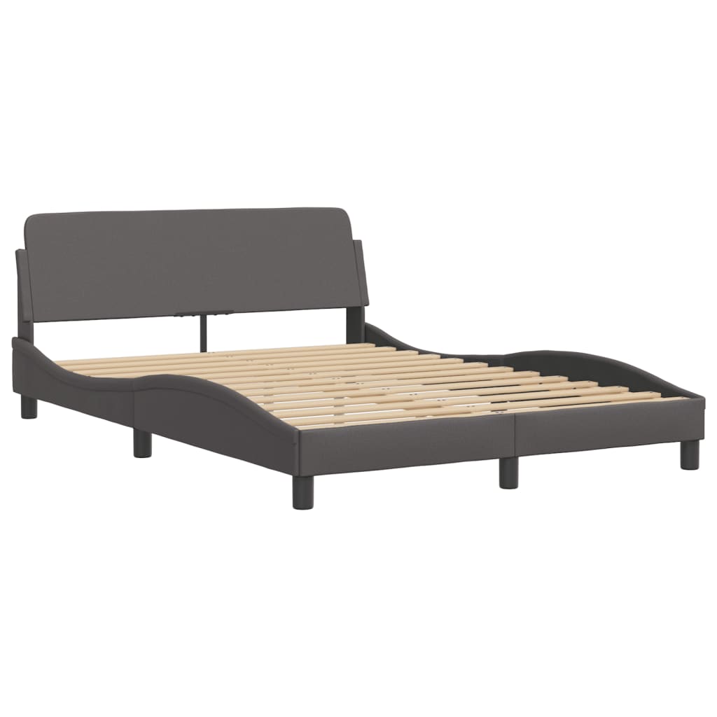 vidaXL Estructura de cama sin colchón cuero sintético gris 140x190 cm