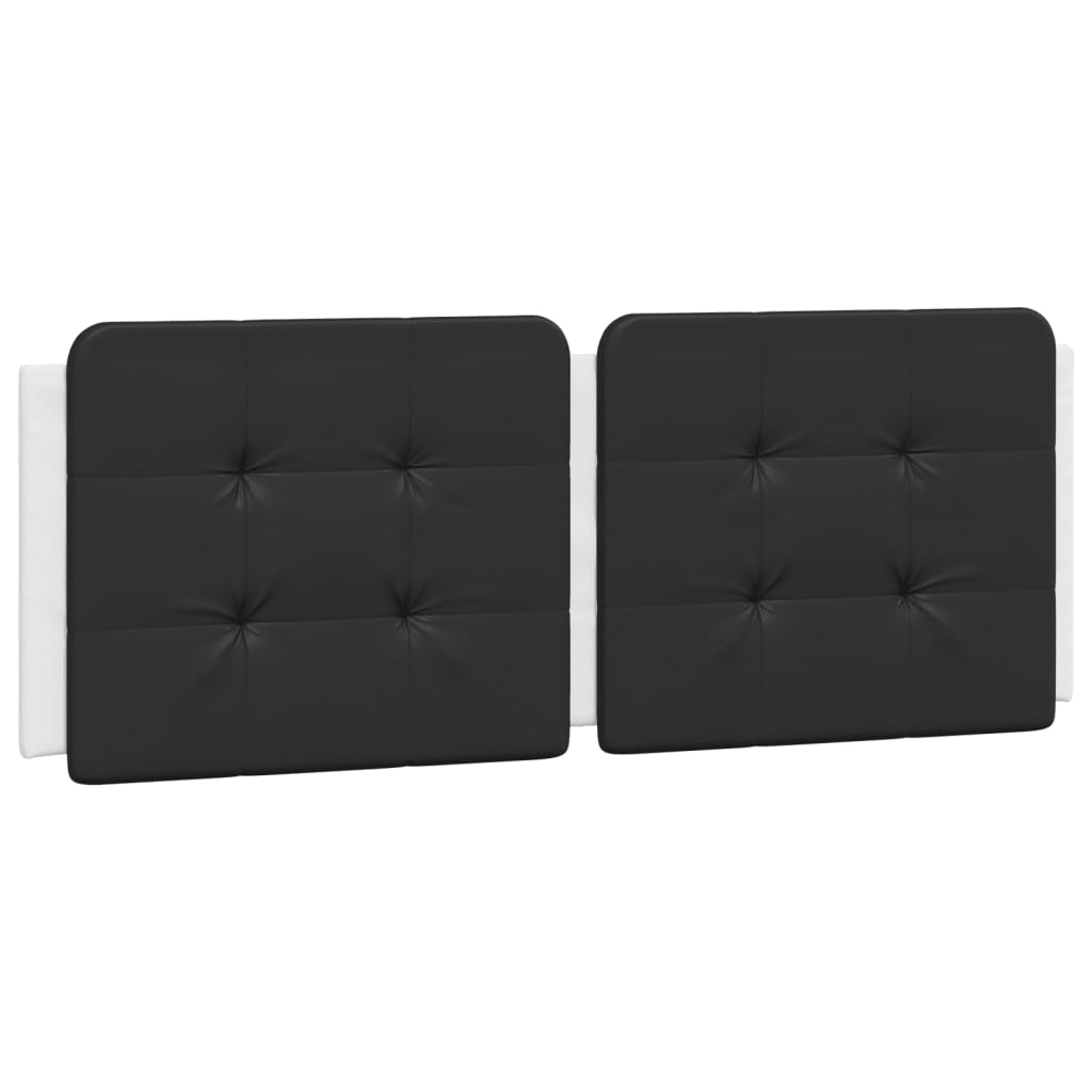 vidaXL Estructura de cama con cabecero cuero sintético blanco y negro