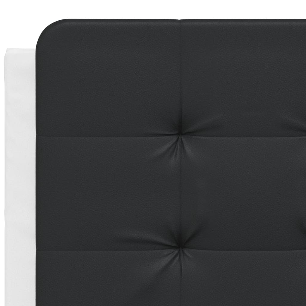 vidaXL Estructura de cama con cabecero cuero sintético blanco y negro