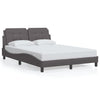 vidaXL Estructura de cama sin colchón cuero sintético gris 140x200 cm