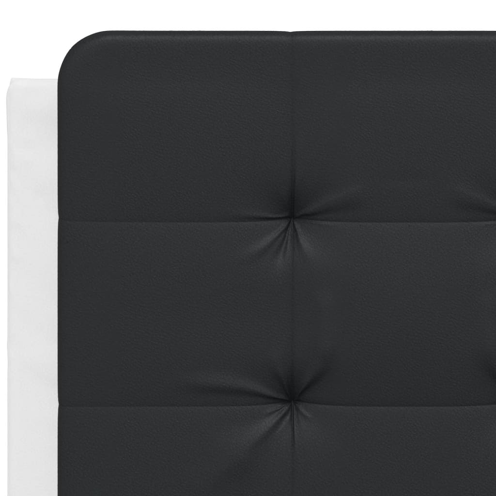 vidaXL Estructura cama cabecero cuero sintético blanco negro 140x200cm