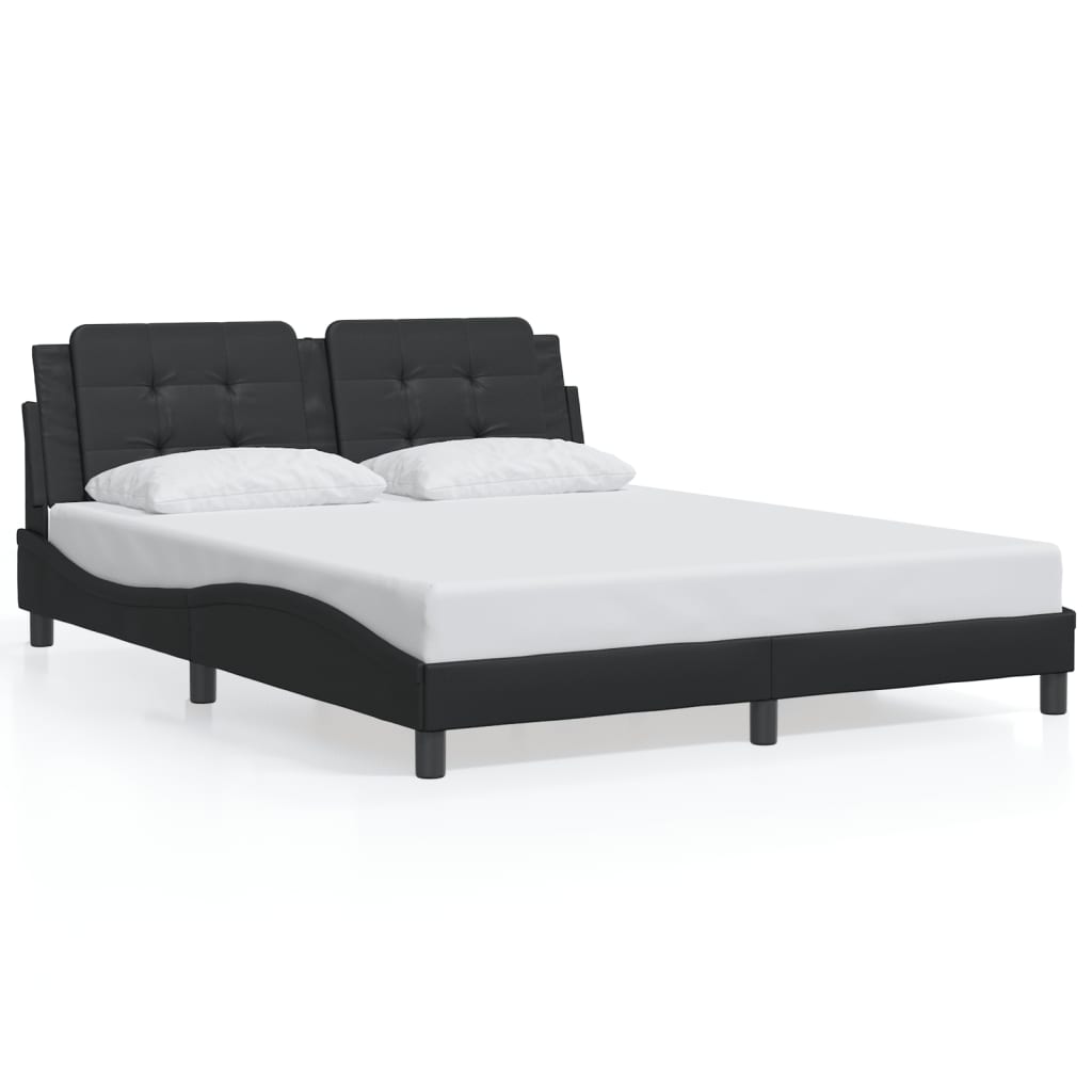 vidaXL Estructura de cama sin colchón cuero sintético negro 160x200 cm