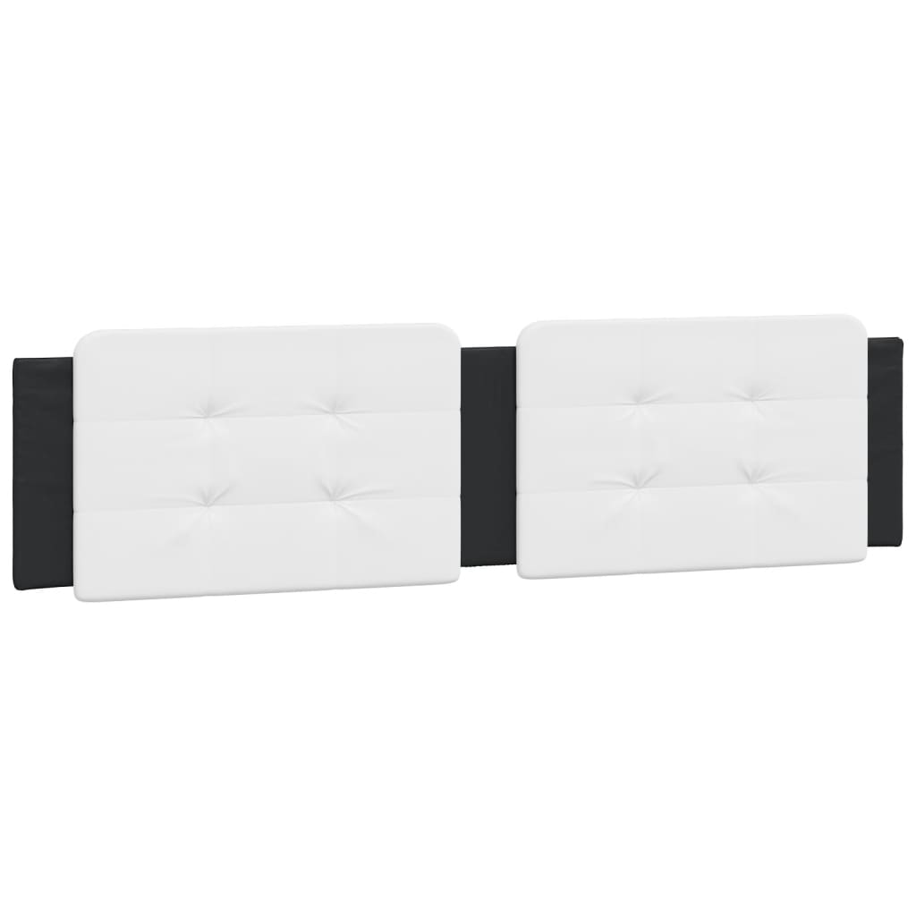 vidaXL Estructura cama cabecero cuero sintético negro blanco 160x200cm