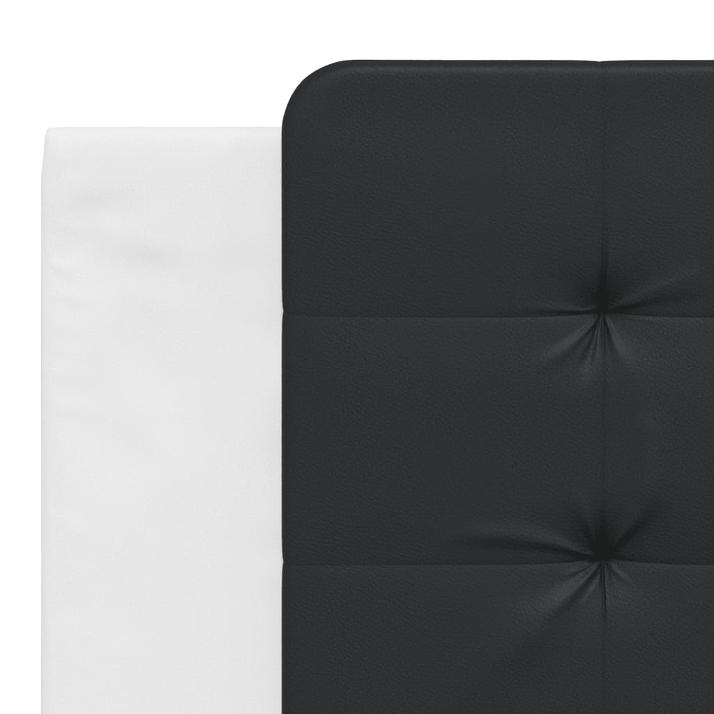 vidaXL Estructura de cama con cabecero cuero sintético blanco y negro